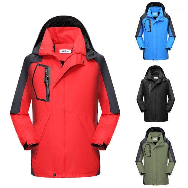 

2019 new style fashion men patchwork visibility waterproof jacket rain patch zipper safety with pocket 1, Black;brown