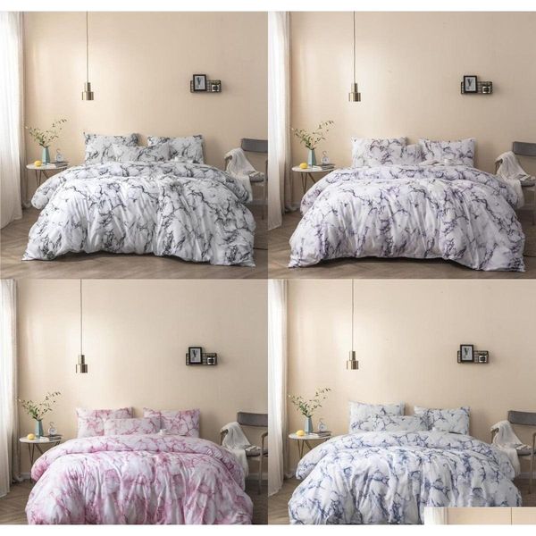 

2020 marble pattern bedding sets duvet cover set 3pcs bed suits quilt cover bed linen hmbpx