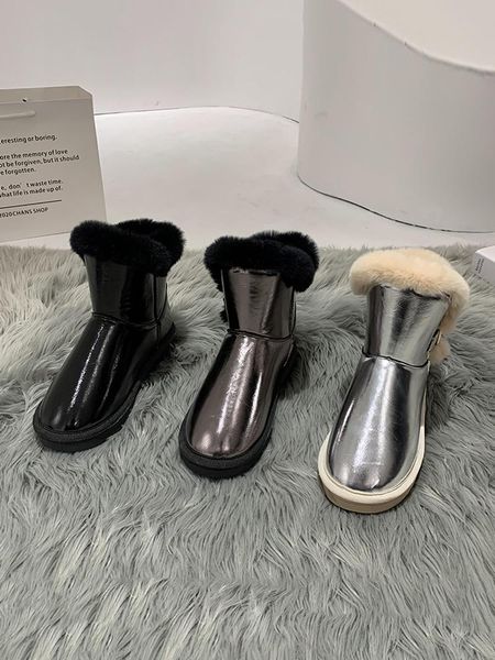 

snow boots ankle boots women 2020 new winter fashion casual plus velvet warm waterproof non-slip cotton shoes, Black