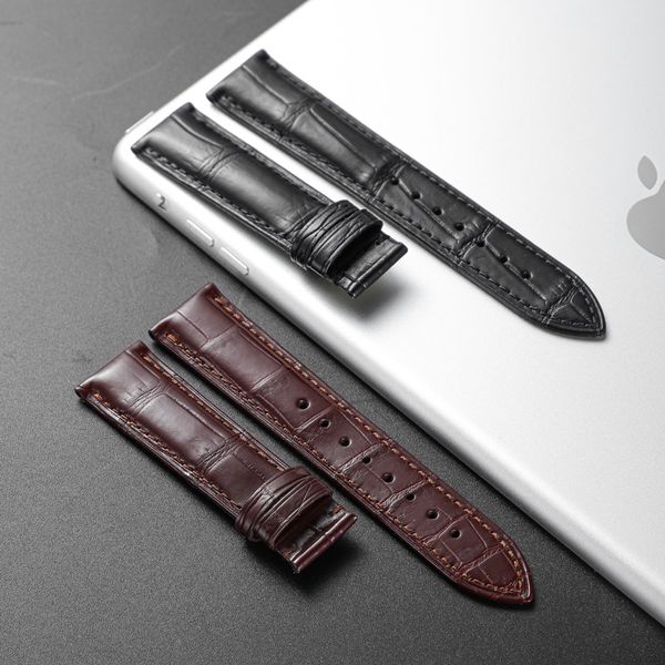 Venda Por Atacado Frete Grátis Genuine Crocodile Couro Watch Band Spot Alligator Pele 14 16 18 20 21 22 23 24mm