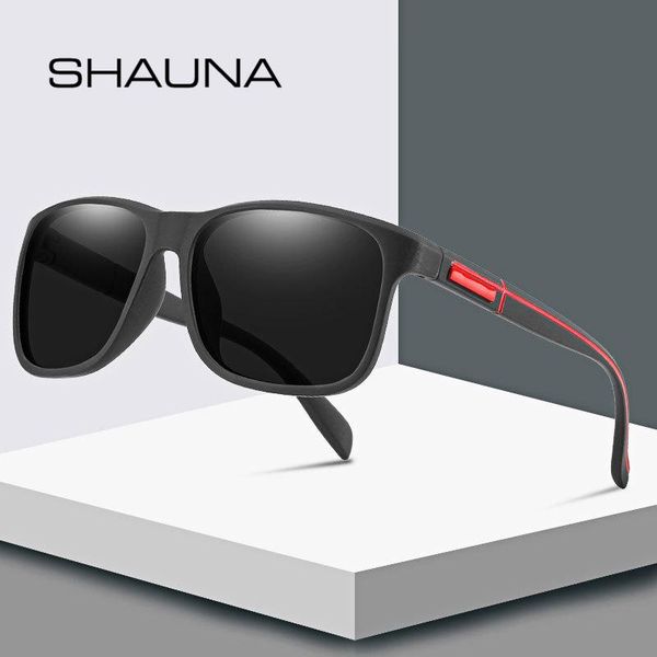 

shauna men classic polarized square sunglasses mirror film coating fishing driving sun glasses shade uv400, White;black