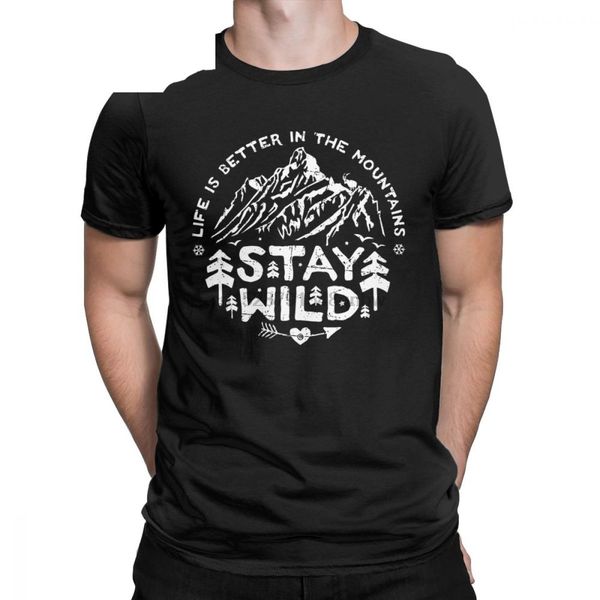 

stay дикие горы вызов футболки мужчины лазания кемпинг hike тройники с коротким рукавом футболки летний спортивный с капюшоном hoodie