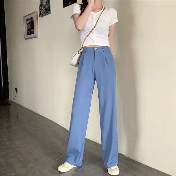 

sd2211x-summer trendy one button skinny pants wide leg pants, Black