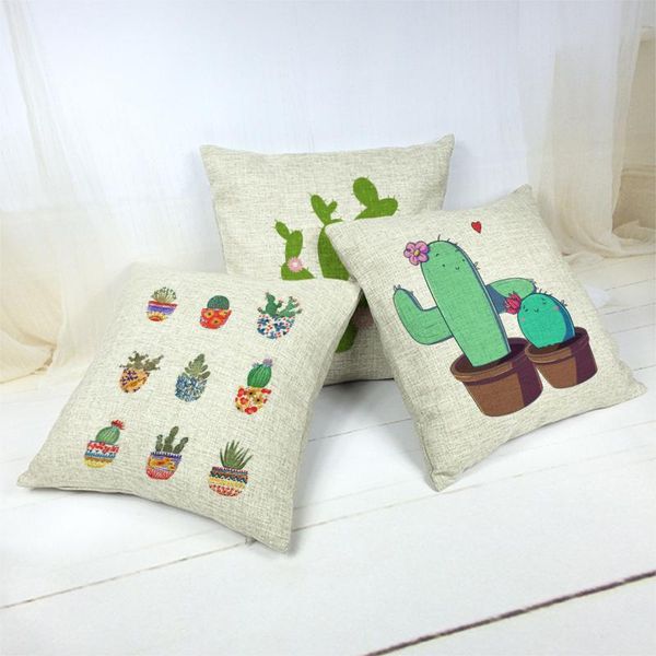 

cushion/decorative pillow cartoon room decoration cushion cover funny tropical desert plant cojines decorativos para sof 45x45cm throwing pi