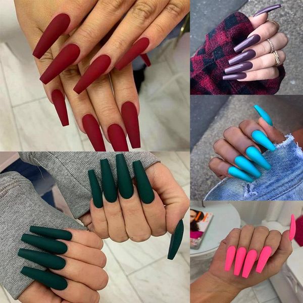 

24pcs ballerina fake nails press on nails wearable false nail women full cover coffin nail art tips artificial accesories, Red;gold