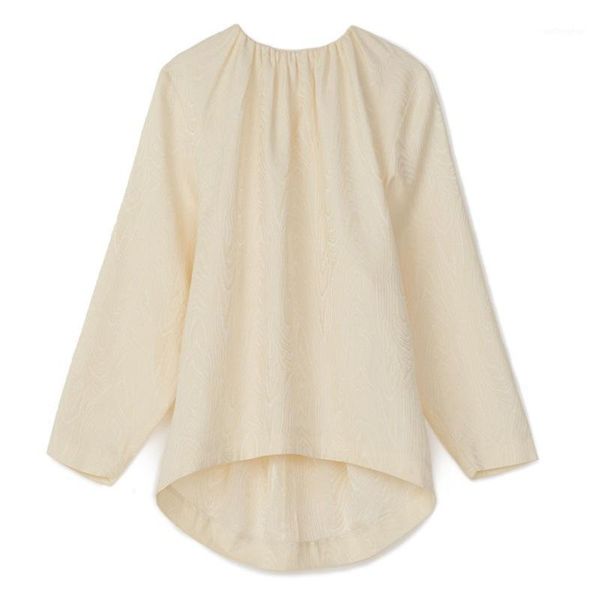 

women shirt 2020 summer tree pattern shirt women's pullover long sleeve round neck straight1, White