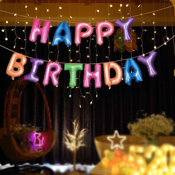 

с днем ​​рождения воздушные шары 16 дюймов буквы фольги воздушные шары день рождения украшения дети алфавит воздушные шары детские душевые п