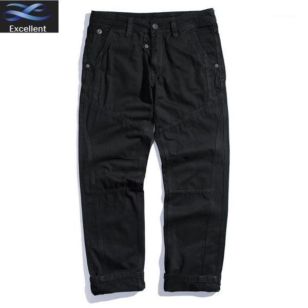 

men's pants pant cargo mens casual multi pocket overall outdoors long trousers 29-38 plus size for men1, Black