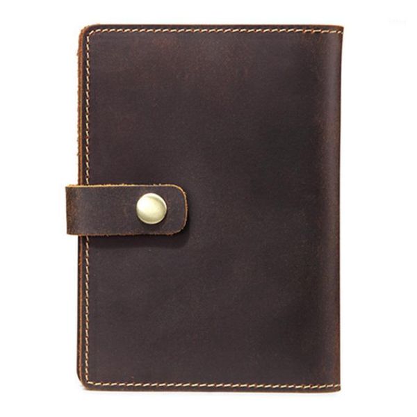 

auau-men cow leather case vintage leather handmade travel passport cover for travel wallet card business card1, Brown;gray
