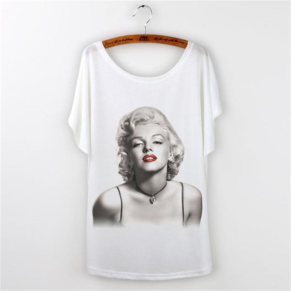 

wholesale-new 2016 casual tee shirt femme t shirt women character print short sleeve o-neck plus size loose t-shirt1, White