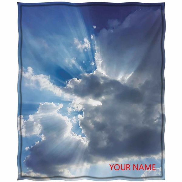 

landscape throw blanket, sunshine sun rays breaking through huge dark clouds view landscape artful picture diy blanket, for adults and teens