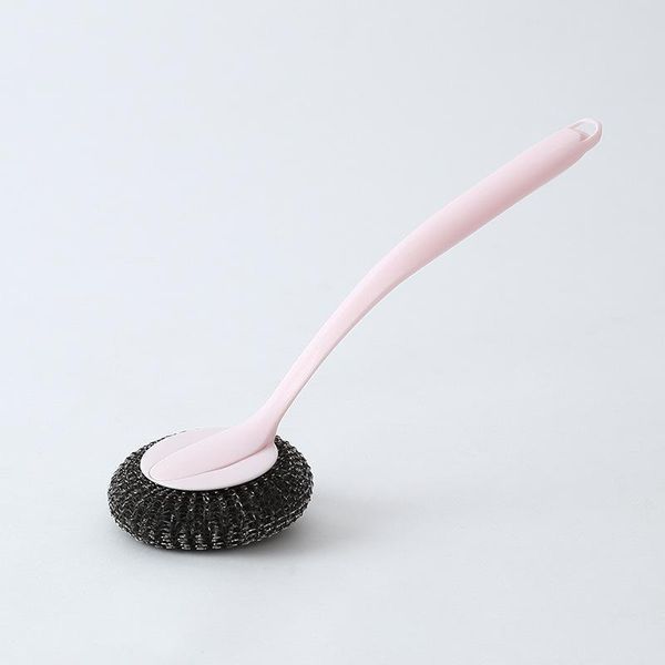 

long handle cleaning wire ball pot brush stainless steel kitchen cleaning washing pot with handle brush pot artifact h jlllif