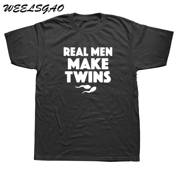 

sport summer fashion brand t shirt real men make twins funny print t-shirt cotton short sleeves tshirt casual tee