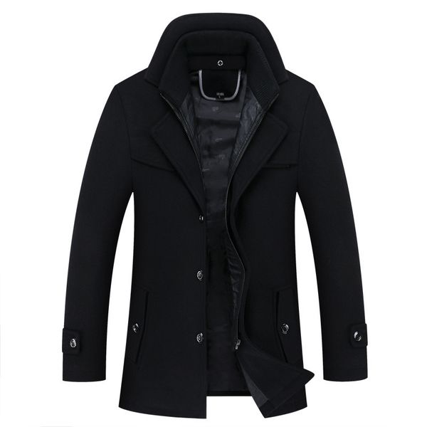 

утолщение шерстяной траншеи бизнес мужчина твердые пальто высококачественные длинные куртки 23xl топы 2019 осень зима людей вскользь # tb569, Black;brown