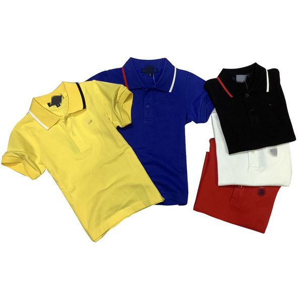 

kids boys polo shirts striped printed short sleeve t-shirts toddler baby lapel button teens boys casual clothes 2-8t 06210202, Blue