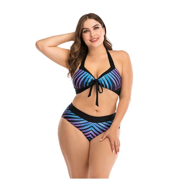 

new women knotted bikini set swimsuit high waist ladies bathing suit summer plus size split body swimwear beachwear 13 t200508, White;black