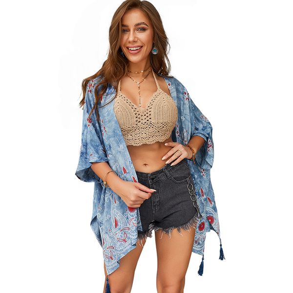 

womens 2019 summer new blue color cloak skirt one piece dropshipping, Black;gray