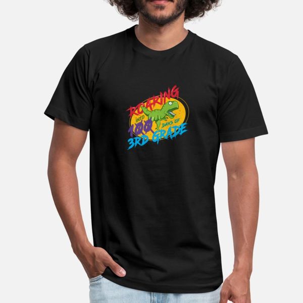 

dinosaur t-rex roaring into 100 days of 3rd grade designers graphic t shirt diy black plus size tracksuit hoodie sweatshirt