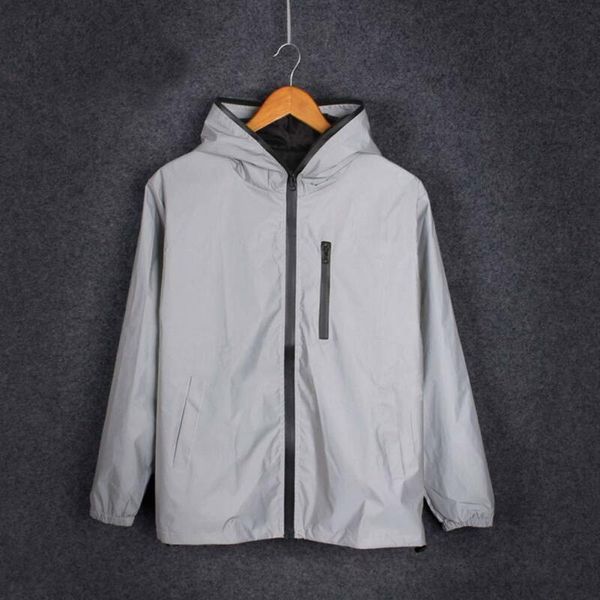 

men's jackets fashion men waterproof 3m super reflective jacket motorcycle night safe, Black;brown
