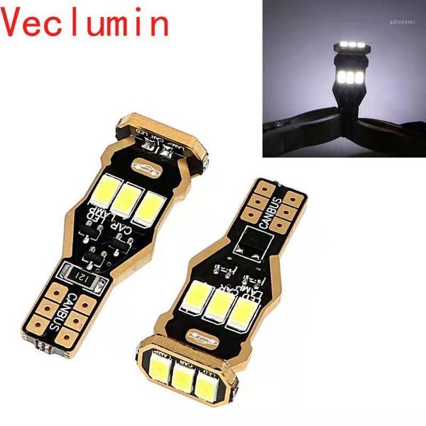 

2 pcs t15 canbus non-polarity automobile led back-up lamp/reverse light 5630 6000k white super bright 900lm 1 year warranty1