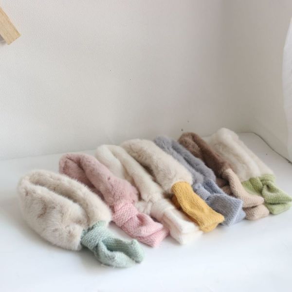 

warm scarf cross mink children's in chenille winter 2020 ygb9, Red;brown