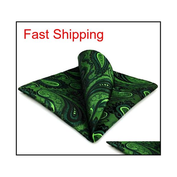 

uh30 paisley dark green black pocket square mens neck qylnqg mj_fashion, Blue;white