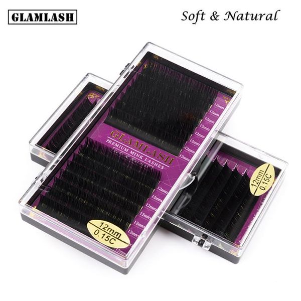 

false eyelashes glamlash 16lines jbcd curl natural mink professional soft lash extension maquiagem cilios