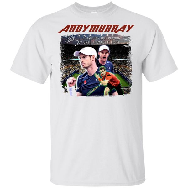 

энди мюррей мужские футболки белый теннис t-shirt top tee s 3xl забавный дизайн майка спортивная с капюшоном толстовка толстовка
