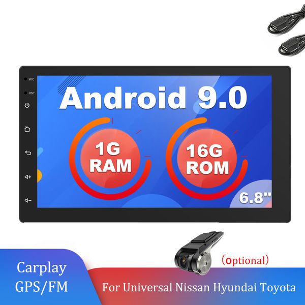 2DIN GPS Автомобиль Радио 6.8 '' Android 9.0 Навигация FM EQ Мультимедийный плеер для Volkswagen Nissan Hyundai Kia Toyota Universal