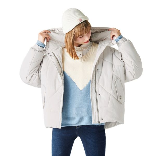 

semir winter jacket women 2019 new bread style korean loose female cotton clothing short section cotton jacket business tide ins 1014, Black