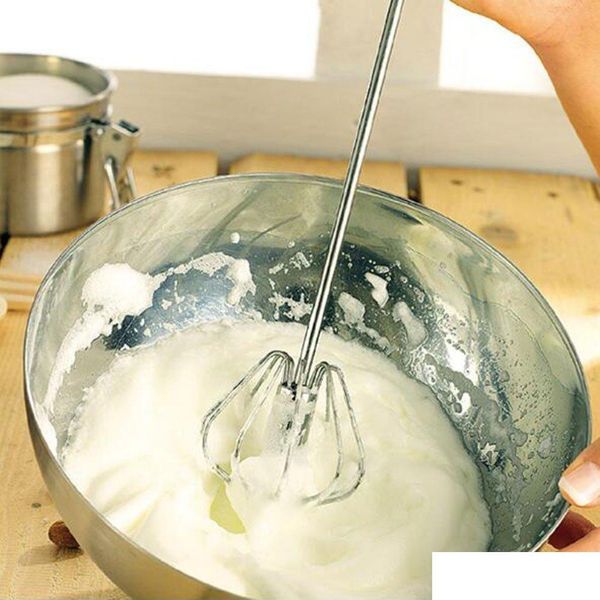 

rotating egg whisk milk frothier egg yolk white mixer blender stainless steel tool for health drinks smoothies jllsqx bdedome