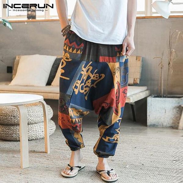 

baggy cotton linen harem pants men hip-hop women plus size wide leg trousers casual vintage long pants pantalones hombre 20201, Black