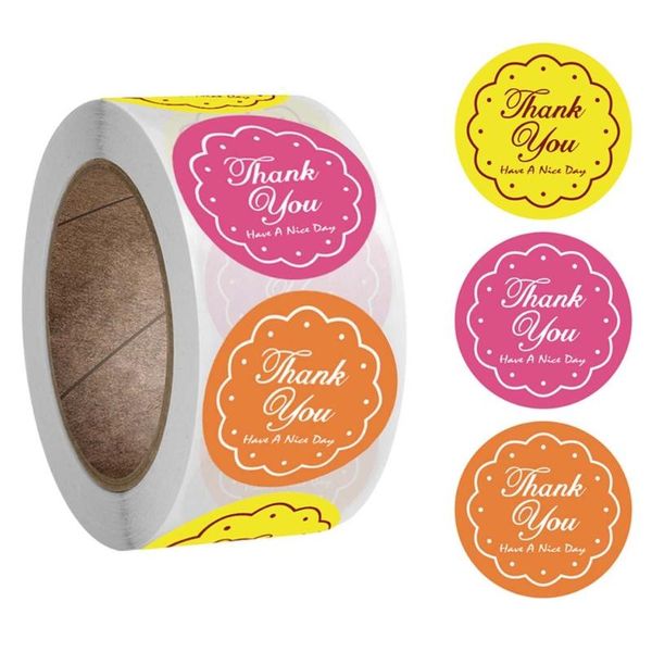 

gift wrap 500pcs/roll round thank you stickers handmade package seal labels for small shop local wedding scrapbooking decor