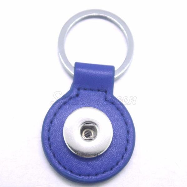 

7colors 2016 3.5cm round candy color pu leather 1 button 18mm metal snap button keychain women's diy jewelry keyr jllajw