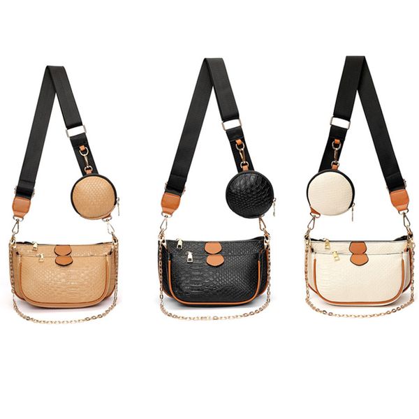 

women favorite leather fashion handbags multi purses flower mini bag 3pcs messenger bag female bag snake embossed detachable shoulder bags