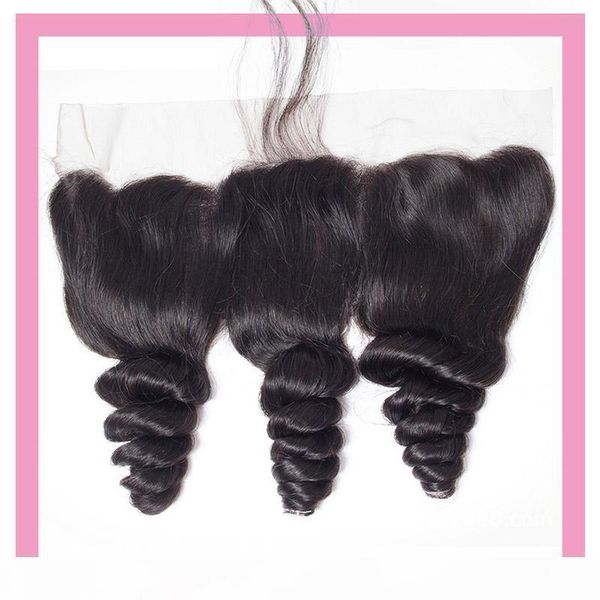 

brazilian virgin human hair 13x4 lace frontal loose wave part loose wave natural color 13 by 4 frontal closures, Black;brown
