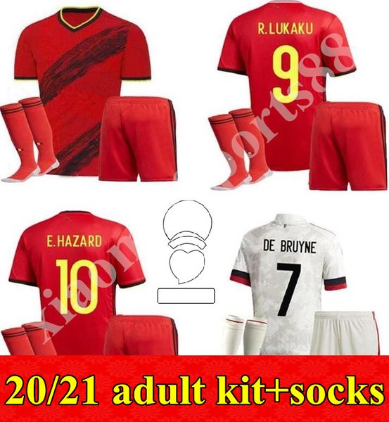 

20 21 belgium soccer jerseys de bruyne lukaku men kit 2020 2021 hazard batshuayi kompany dembele kit set football shirt, Black