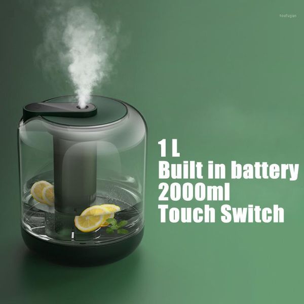 

humidifiers 1l wireless air humidifier ultrasonic mist makger fogger 2000mah rechargeable battery usb water diffuser with led li1