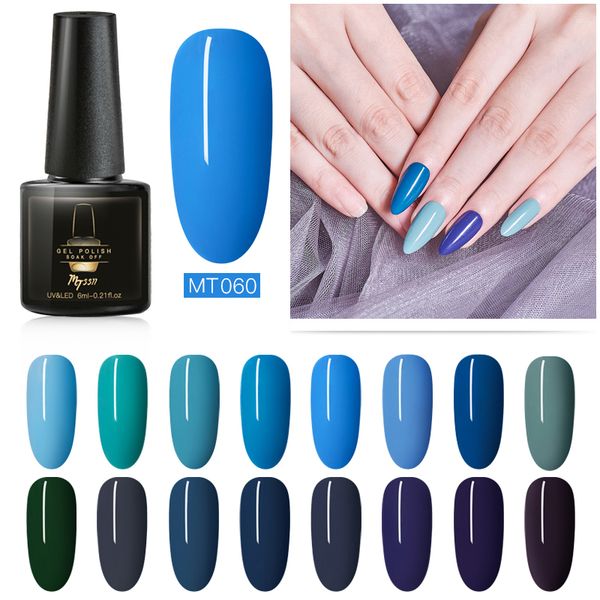 

nail gel mtssii 6ml blue series color polish soak-off led uv varnish semi permanent lacquer, Red;pink