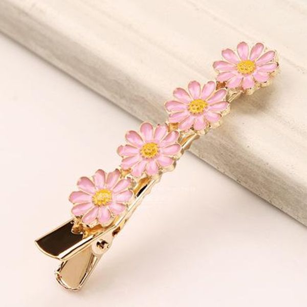 

hairpin korean macaron color clip bangs polygonal flower hair accessories clips hairwear hair jewelry, Golden;silver