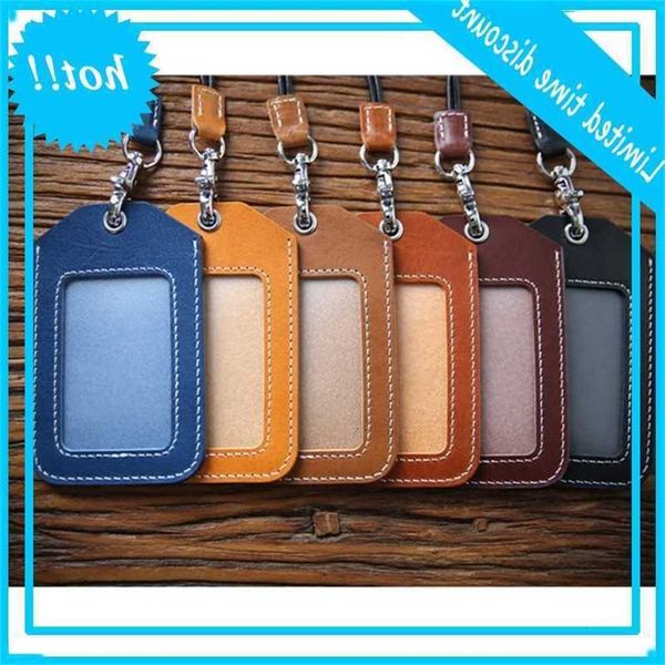 

learn car key id card badge houder case met neck strap lanyard keychain protect cover, Brown;gray