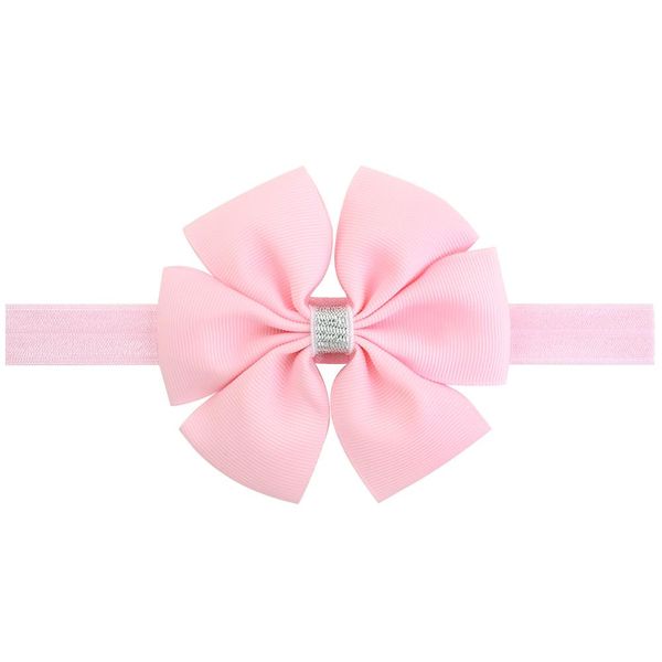 

1piece kids boutique girl shining bling pinwheel silver grosgrain ribbon bows headband bow-knot elastic hair bands 744 q jllxhs