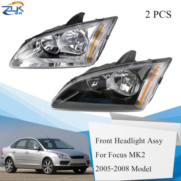 

zuk пара передняя фара фара головного света лампы головного света для фокус 2005 2006 2007 2008 хэтчбек белый тип черный тип