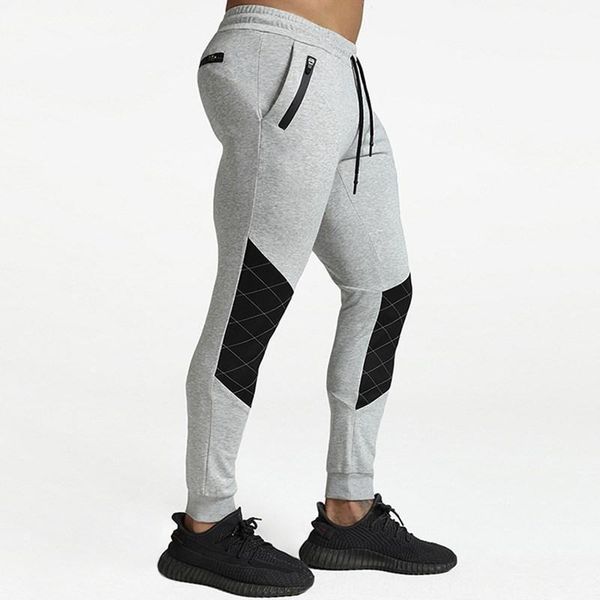 

men's casual sweatpants new fashion patchwork drawstring sportswear fitness outdoor jogging long pants pencil trousers for boys1, Black