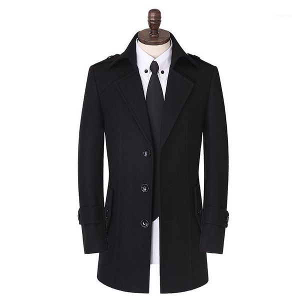 

s~9xl new men's clothing plus size korean winter young slim wool woolen single breasted warm coat lapel costumes1, Tan;black