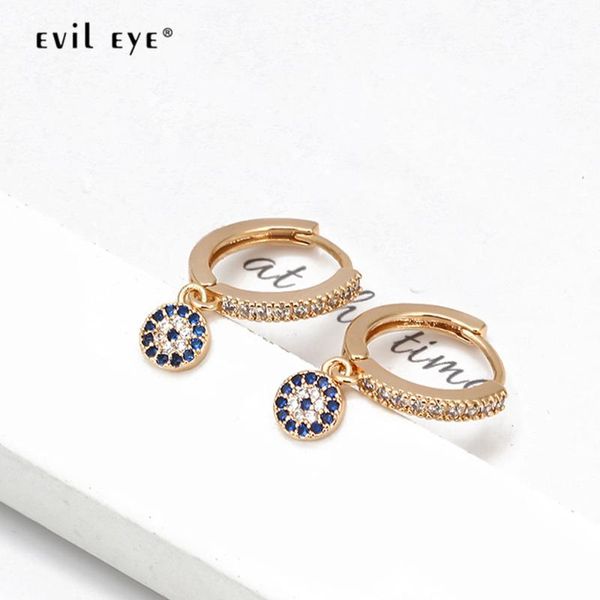 

dangle & chandelier evil eye blue zircon charm drop earrings copper gold silver color small fashion jewelry for women girls be20