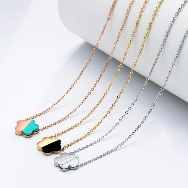 

very cute flower 316l stainless steel necklace fast shipping rose gold/gold/white color small chain necklaces jewelry1, Golden;silver