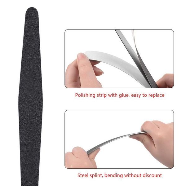 

10pcs double side nail file calluses dead skin remover manicure stainless steel handle sa qylsck