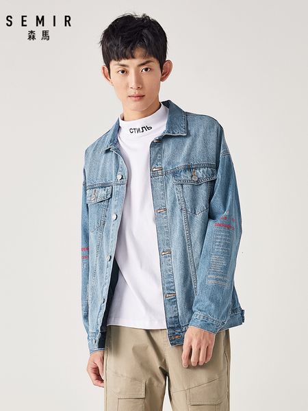 

semir men winter new handsome overalls denim man casual loose jacket outwear