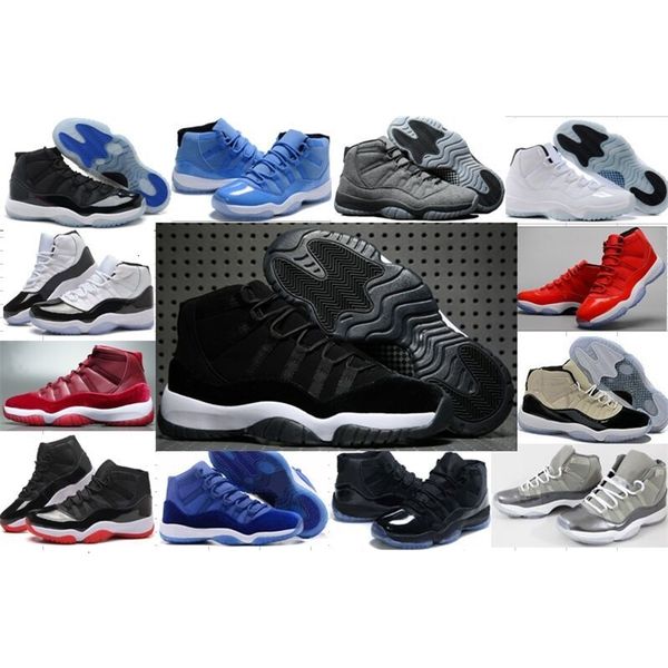 

72-10 discount space jam 11s bred black velvet basketball shoes woman men concord gamma blue trainers athletics shoes 12 37 45